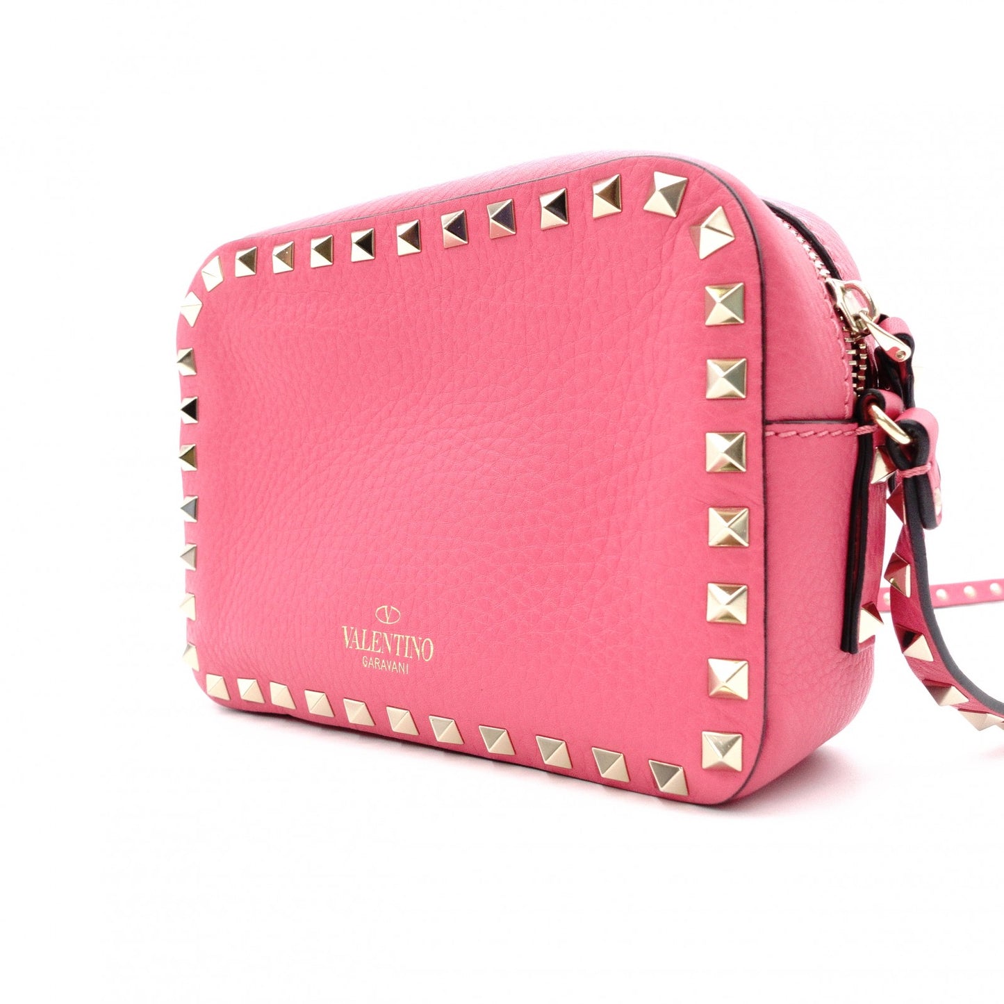 Valentino Garavani Studded Shoulder Bag, Leather, Pink, Crossbody