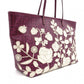FENDI Tote Bag with Floral Motif, Zucca PVC/Leather, Purple, Shoulder Bag