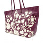 FENDI Tote Bag with Floral Motif, Zucca PVC/Leather, Purple, Shoulder Bag