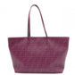 FENDI Tote Bag with Floral Motif, Zucca PVC/Leather, Purple, Shoulder Bag