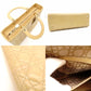 Christian Dior Lady Dior Medium Beige Handbag Patent Leather Gold Hardware 2-Way 7-11-238