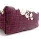 FENDI Tote Bag with Floral Motif, Zucca PVC/Leather, Purple, Shoulder Bag