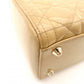 Christian Dior Lady Dior Medium Beige Handbag Patent Leather Gold Hardware 2-Way 7-11-238