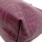 FENDI Tote Bag with Floral Motif, Zucca PVC/Leather, Purple, Shoulder Bag