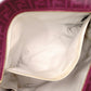 FENDI Tote Bag with Floral Motif, Zucca PVC/Leather, Purple, Shoulder Bag