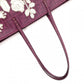 FENDI Tote Bag with Floral Motif, Zucca PVC/Leather, Purple, Shoulder Bag