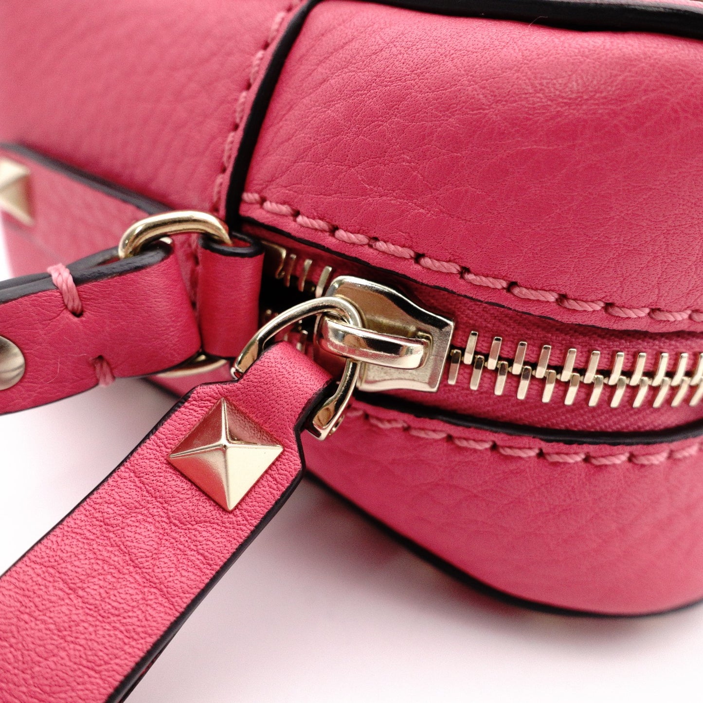 Valentino Garavani Studded Shoulder Bag, Leather, Pink, Crossbody