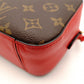 LOUIS VUITTON Santonjue Shoulder Bag Monogram Canvas Brown × Red PVC Leather Crossbody Tassel 7-8-325