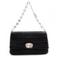 Miu Miu Matelassé Shoulder Bag, Leather, Black, Jewels, Rhinestones, Silver Hardware
