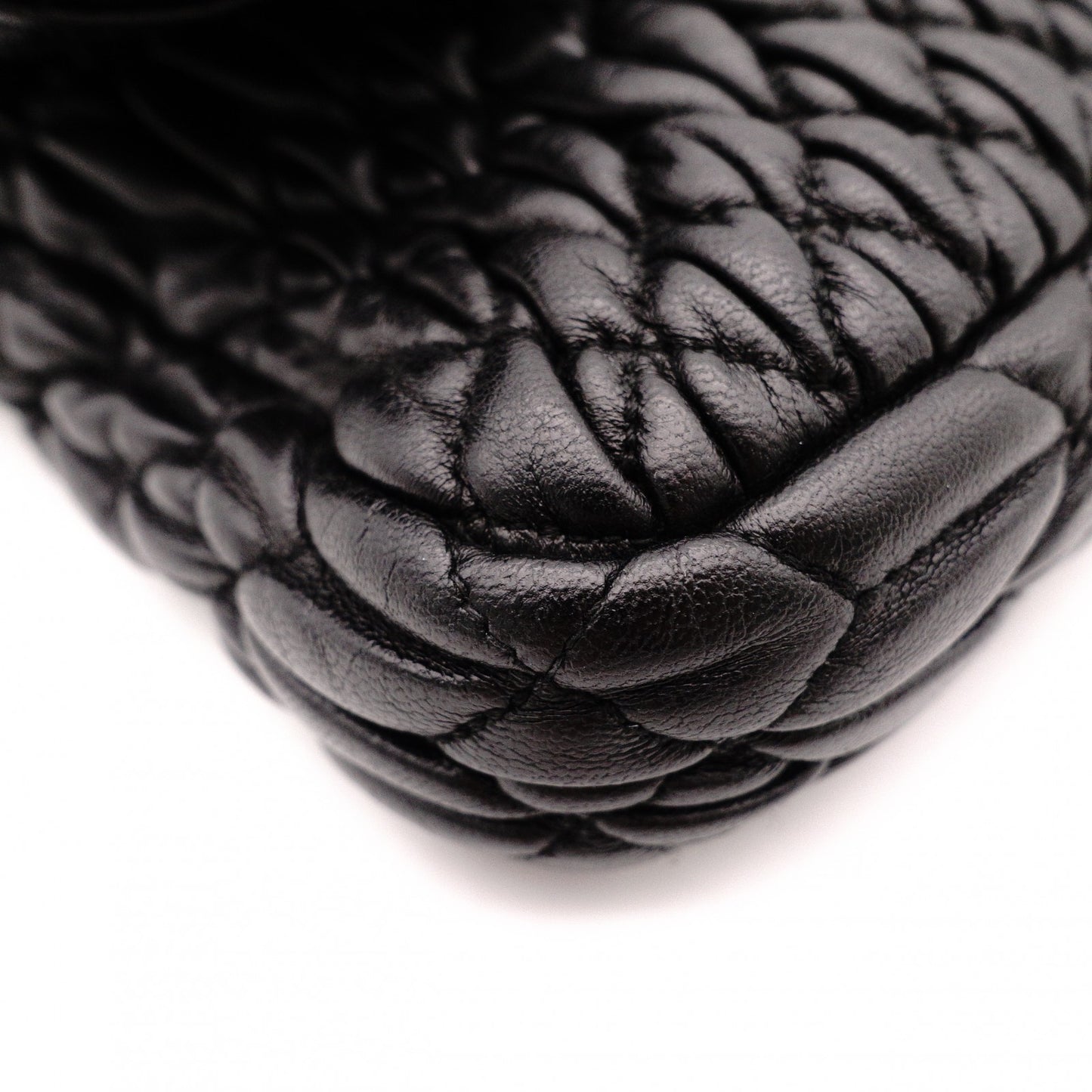Miu Miu Matelassé Shoulder Bag, Leather, Black, Jewels, Rhinestones, Silver Hardware