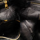 PRADA Vittorino Dino Tote Bag Black Leather Black Gold Hardware 2-Way Shoulder 7-10-327