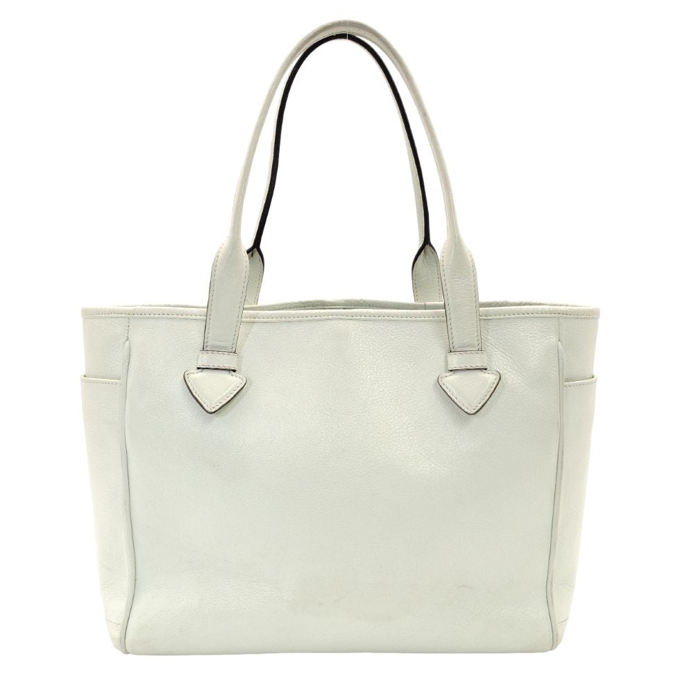 LOEWE Heritage Tote Bag White Leather White Shoulder Logo 7-11-338