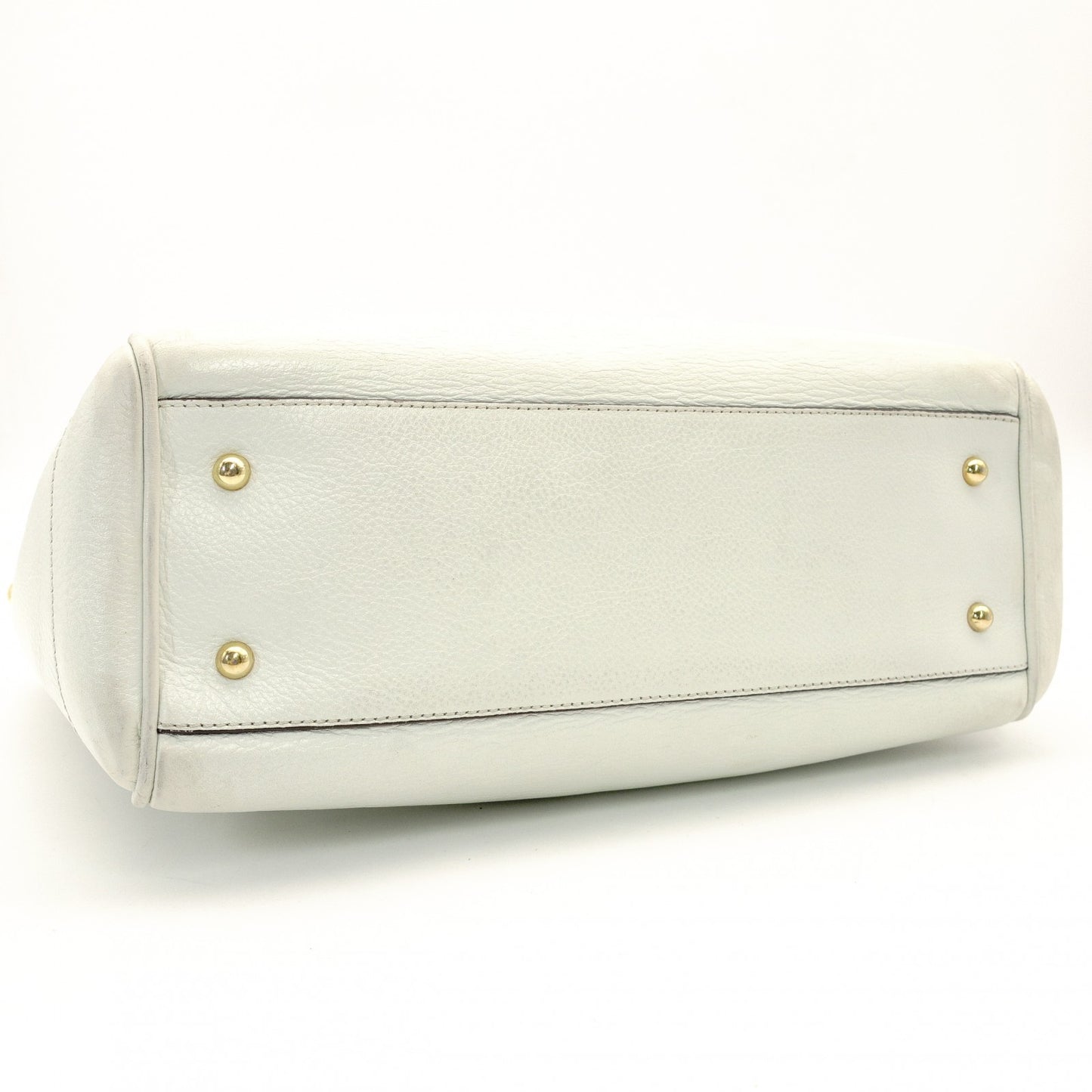 LOEWE Heritage Tote Bag White Leather White Shoulder Logo 7-11-338