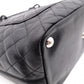 CHANEL Cambon Line Handbag, Leather, Black, CC Logo Tote Bag