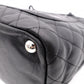 CHANEL Cambon Line Handbag, Leather, Black, CC Logo Tote Bag