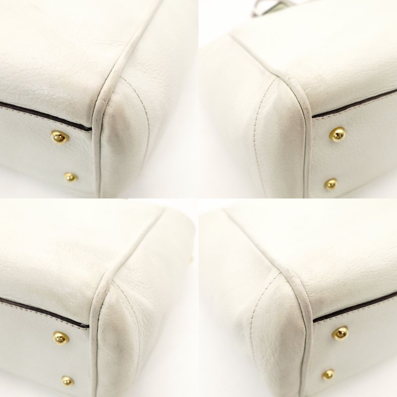 LOEWE Heritage Tote Bag White Leather White Shoulder Logo 7-11-338