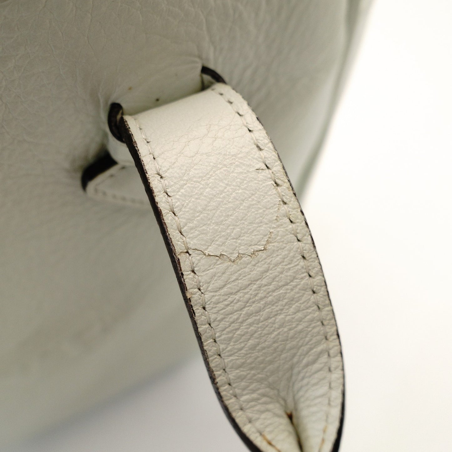 LOEWE Heritage Tote Bag White Leather White Shoulder Logo 7-11-338