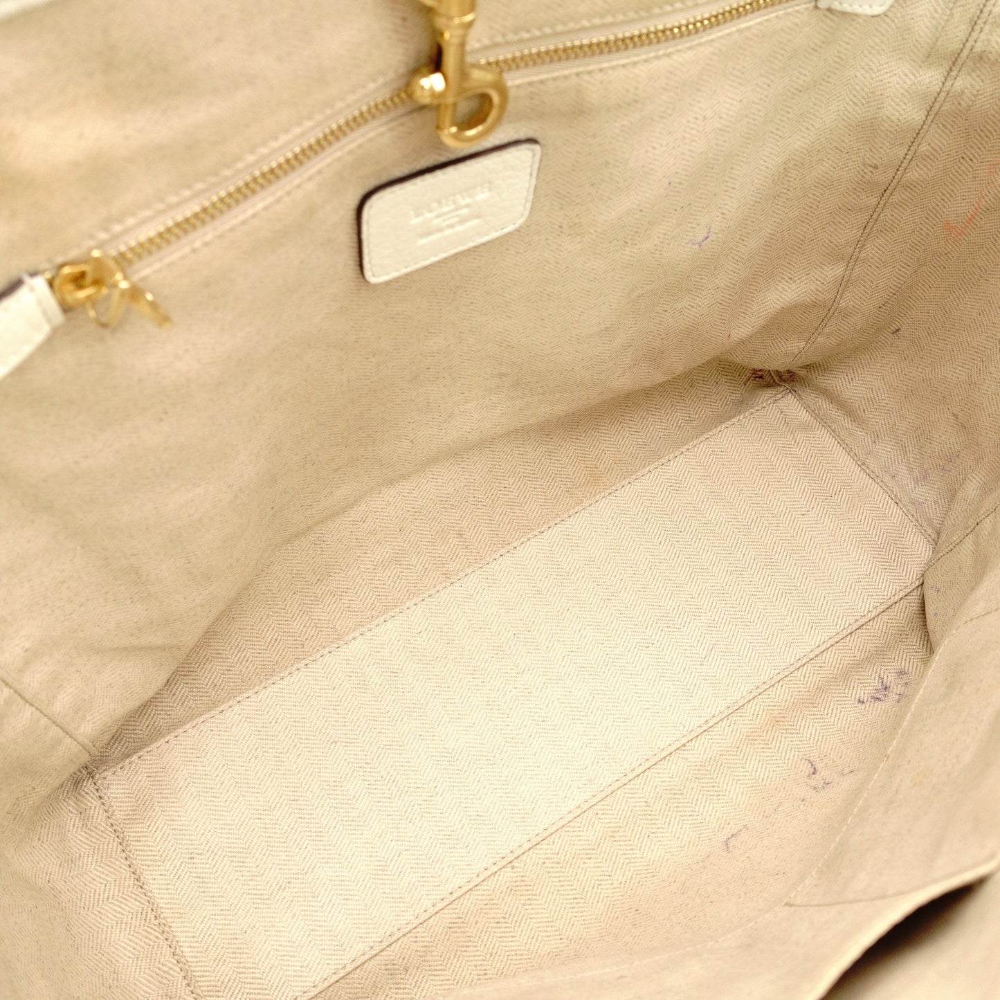 LOEWE Heritage Tote Bag White Leather White Shoulder Logo 7-11-338