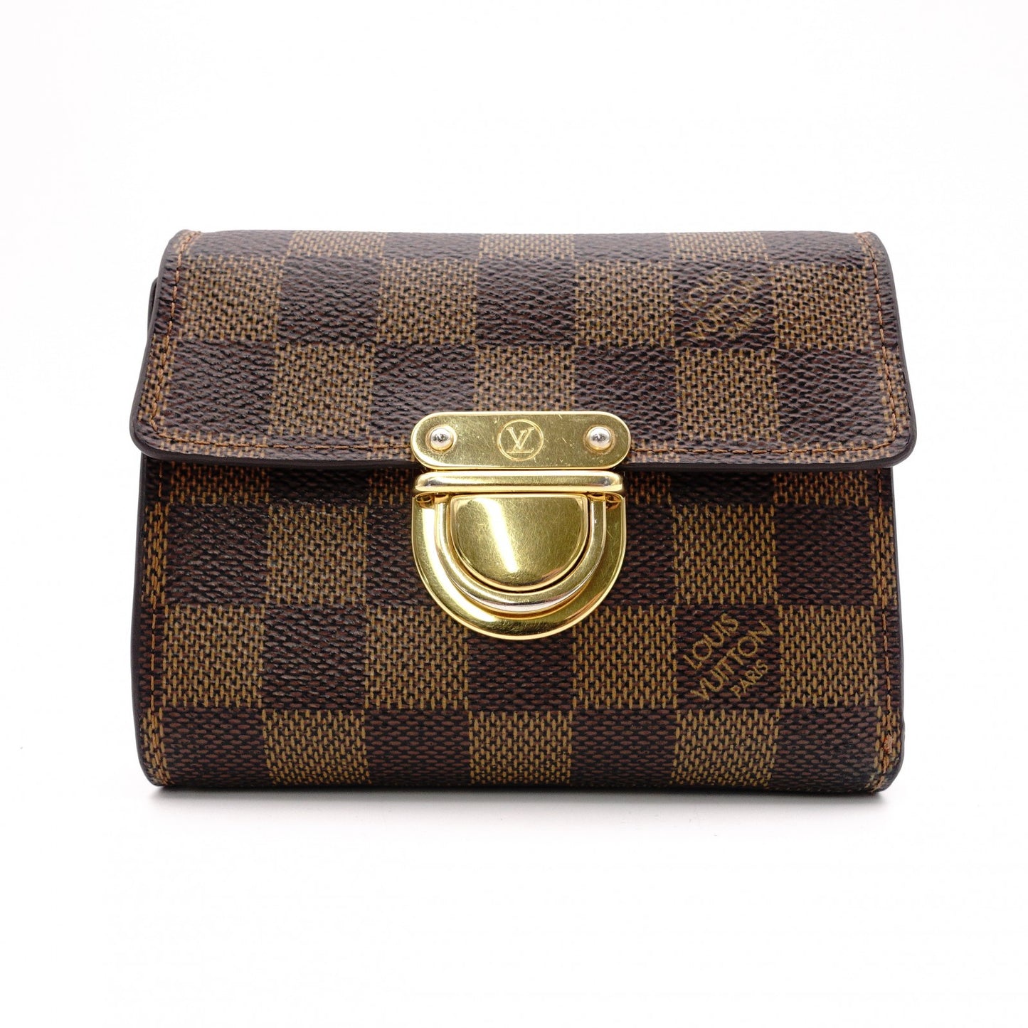 LOUIS VUITTON Koala Damier Ébène Tri-Fold Wallet in Brown