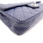 CHANEL Quilted Double-Flap Matelassé Shoulder Bag, Leather, Navy, Crossbody, Silver Hardware