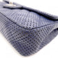 CHANEL Quilted Double-Flap Matelassé Shoulder Bag, Leather, Navy, Crossbody, Silver Hardware