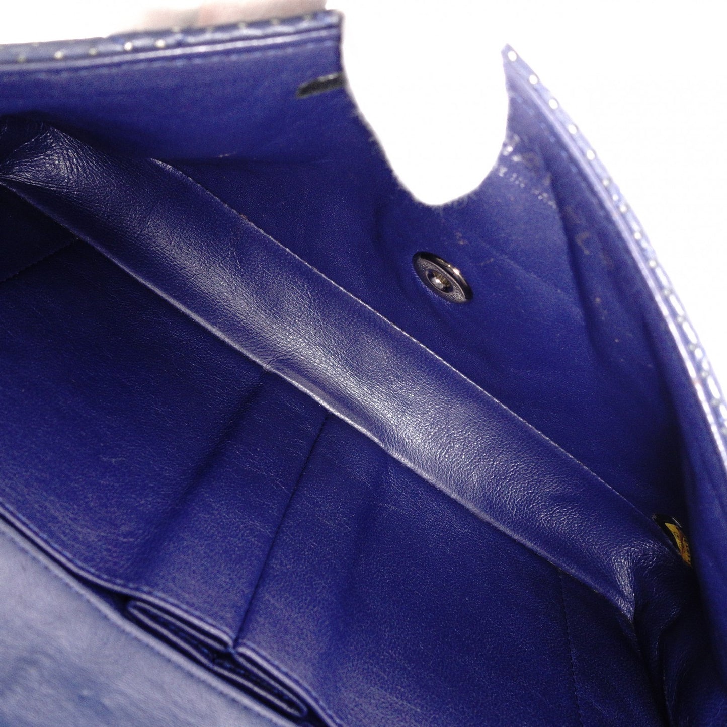 CHANEL Quilted Double-Flap Matelassé Shoulder Bag, Leather, Navy, Crossbody, Silver Hardware