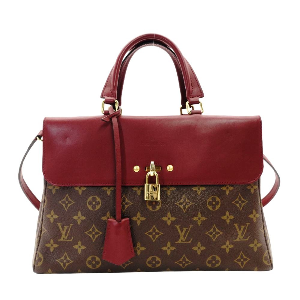 LOUIS VUITTON Venus Bag Tote Monogram Canvas Handbag Bordeaux Brown Leather 2-Way PVC 7-10-972