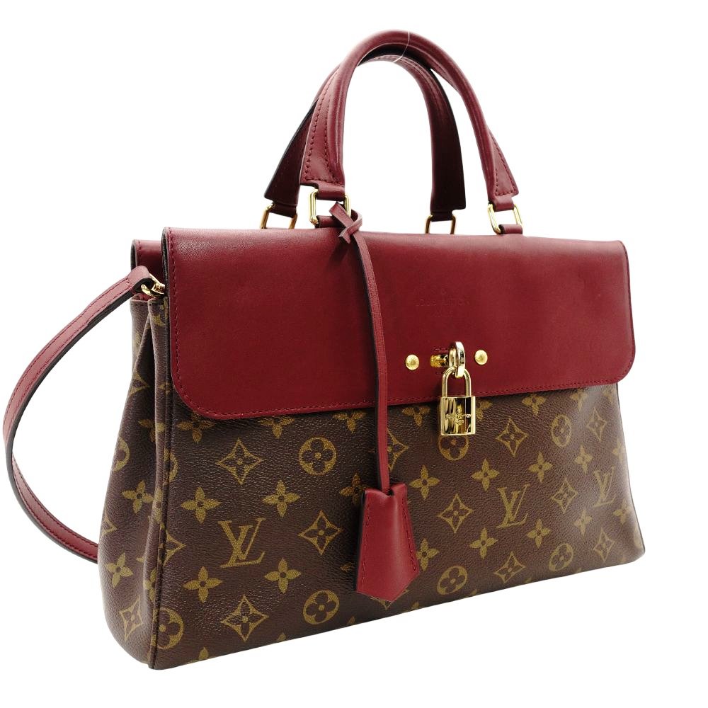 LOUIS VUITTON Venus Bag Tote Monogram Canvas Handbag Bordeaux Brown Leather 2-Way PVC 7-10-972