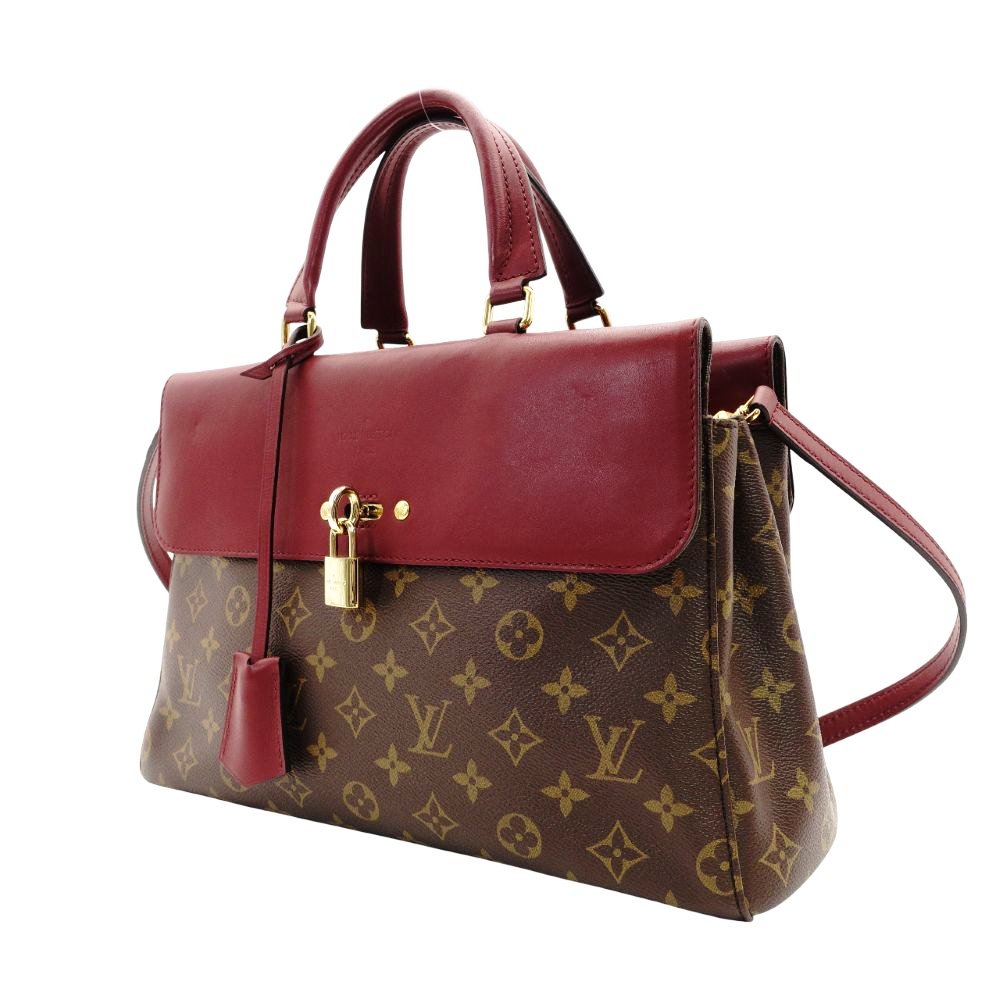 LOUIS VUITTON Venus Bag Tote Monogram Canvas Handbag Bordeaux Brown Leather 2-Way PVC 7-10-972
