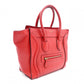 CELINE Luggage Micro Shopper Handbag, Leather, Red, Tote Bag