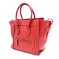 CELINE Luggage Micro Shopper Handbag, Leather, Red, Tote Bag
