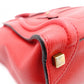 CELINE Luggage Micro Shopper Handbag, Leather, Red, Tote Bag