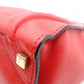CELINE Luggage Micro Shopper Handbag, Leather, Red, Tote Bag