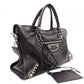 BALENCIAGA Classic Metallic Edge City Handbag, Leather, Black, 2-Way