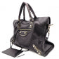 BALENCIAGA Classic Metallic Edge City Handbag, Leather, Black, 2-Way