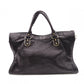 BALENCIAGA Classic Metallic Edge City Handbag, Leather, Black, 2-Way