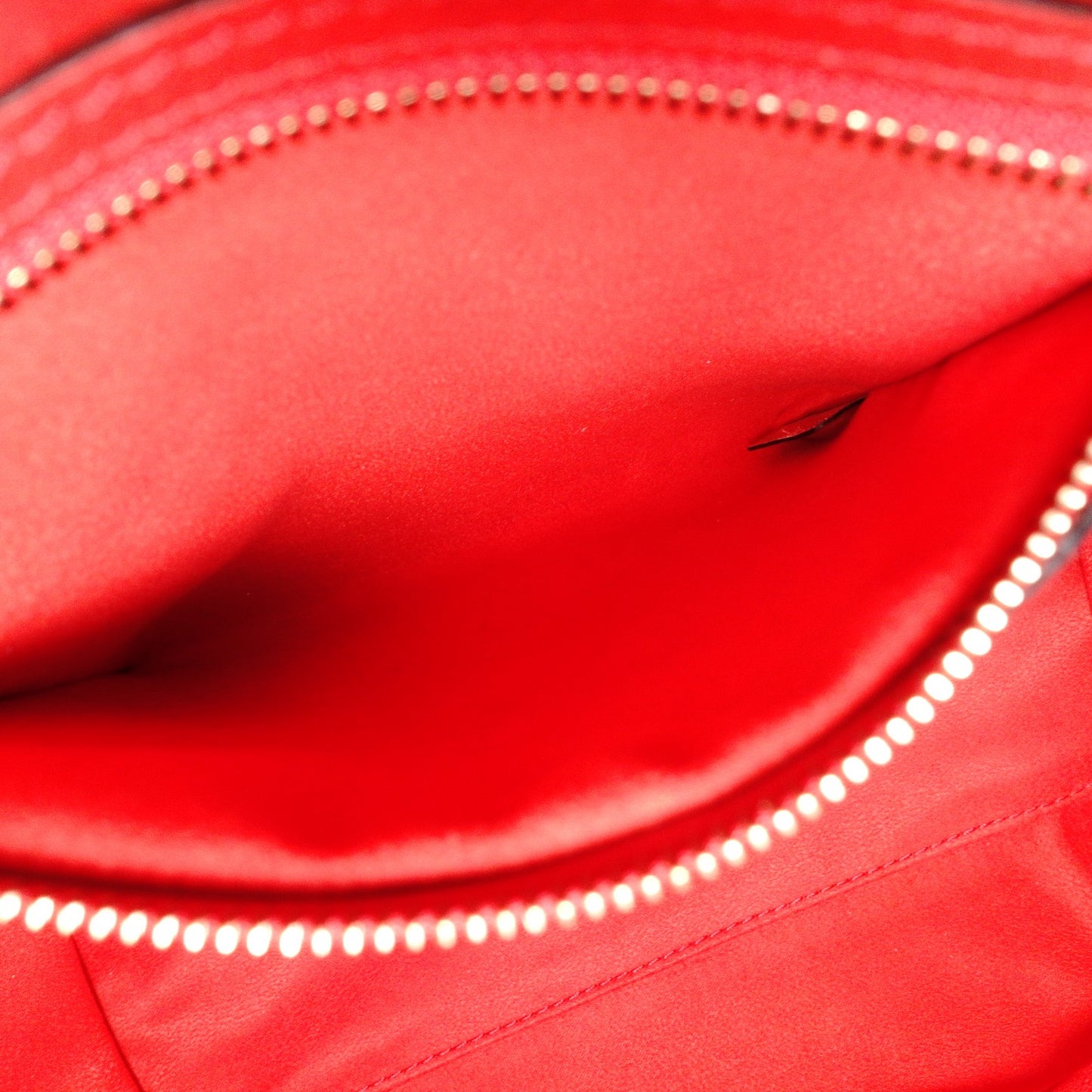 CELINE Luggage Micro Shopper Handbag, Leather, Red, Tote Bag