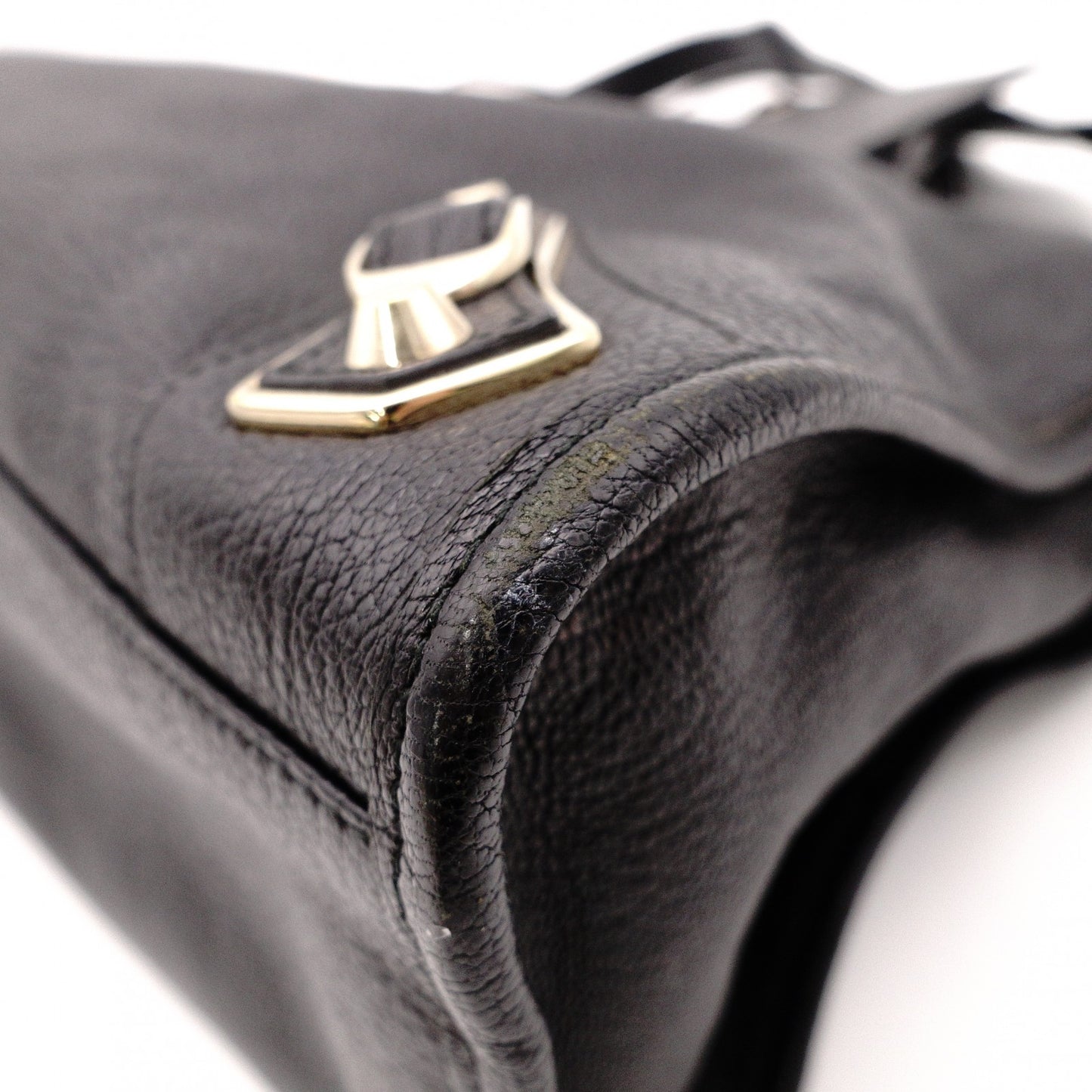 BALENCIAGA Classic Metallic Edge City Handbag, Leather, Black, 2-Way