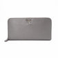 PRADA Saffiano Leather Long Wallet, Gray with Silver Hardware