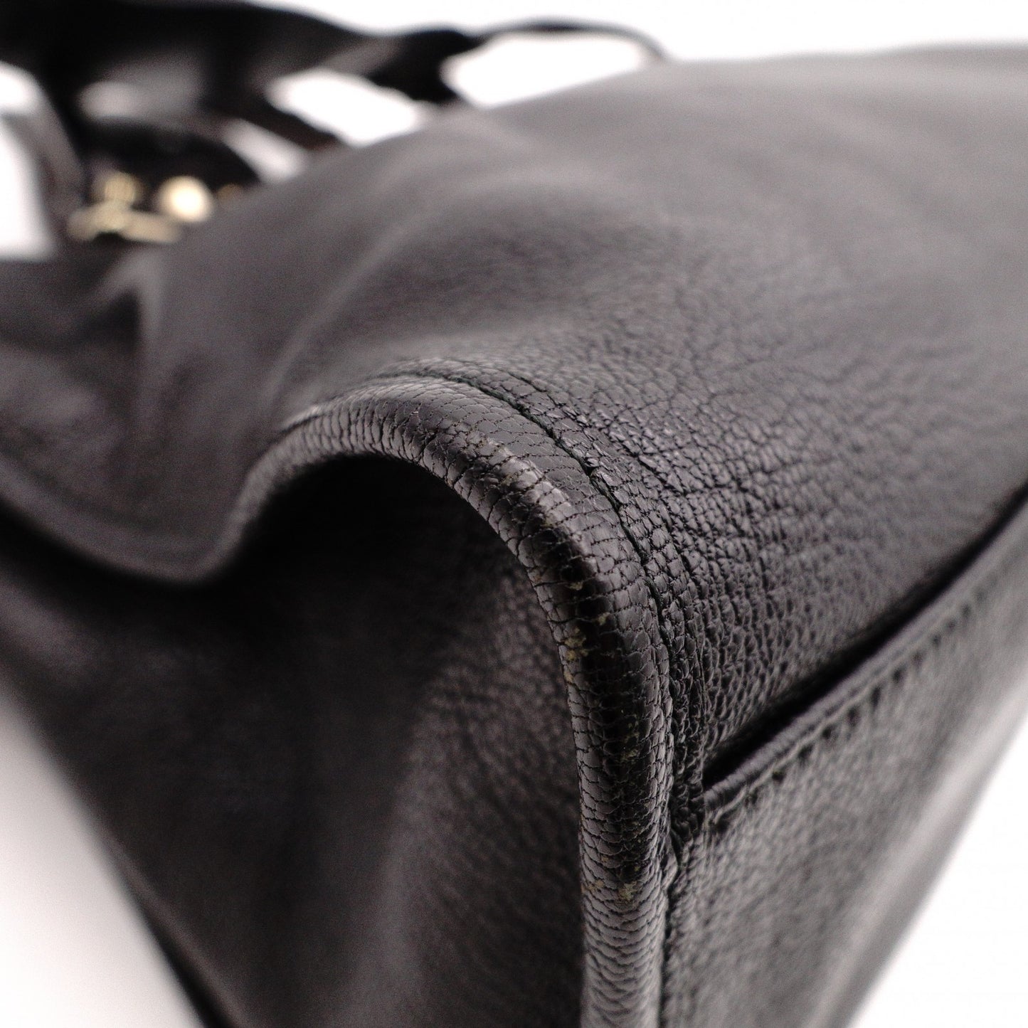 BALENCIAGA Classic Metallic Edge City Handbag, Leather, Black, 2-Way