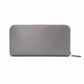 PRADA Saffiano Leather Long Wallet, Gray with Silver Hardware