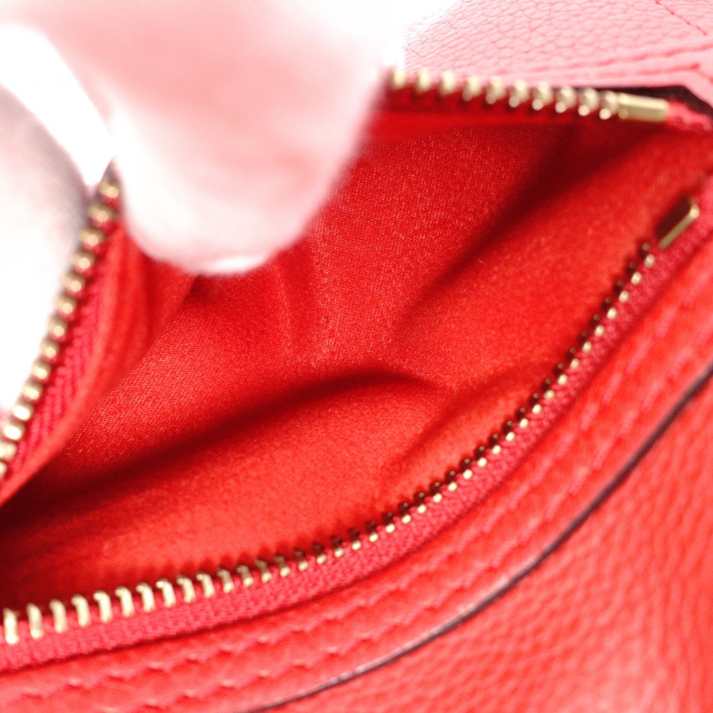 CELINE Luggage Micro Shopper Handbag, Leather, Red, Tote Bag