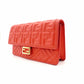 Unused Fendi Baguette Chain Shoulder Bag Orange FF Logo Leather Crossbody 2-Way