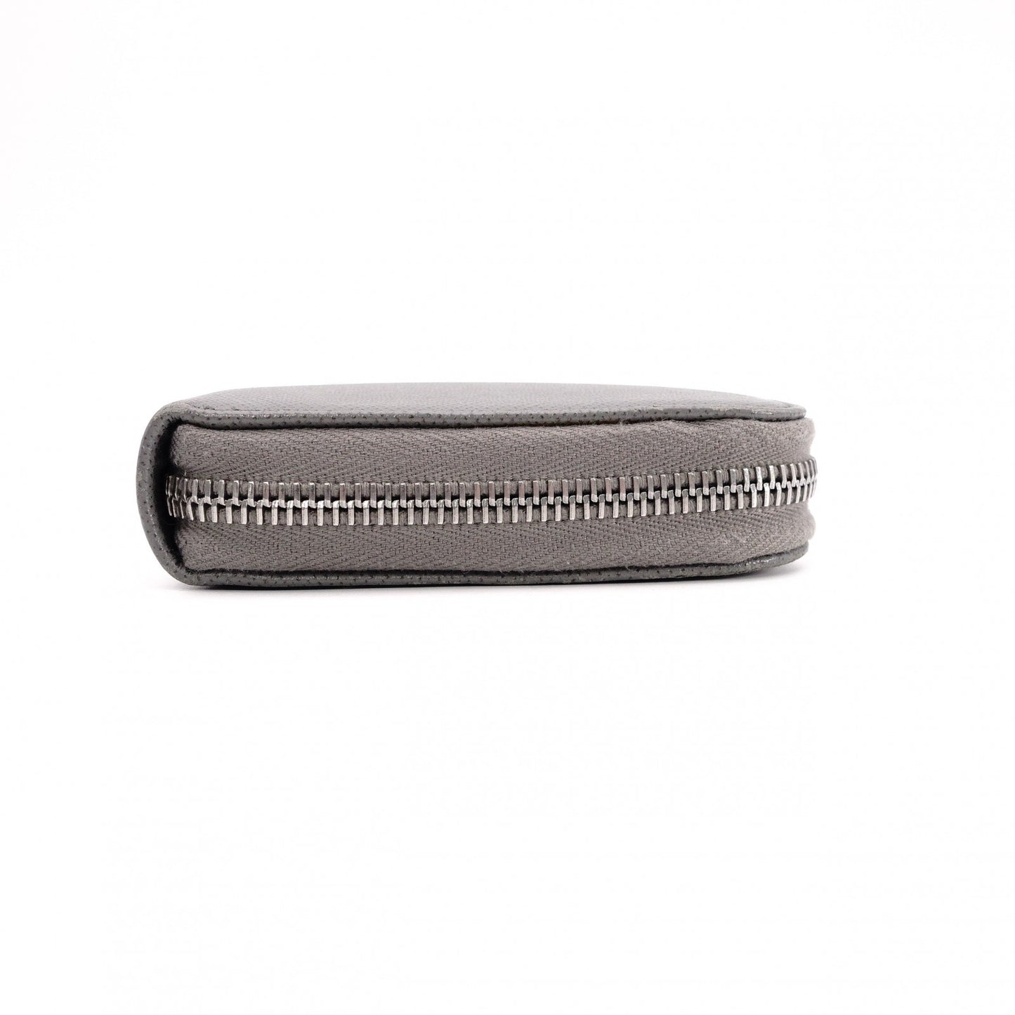 PRADA Saffiano Leather Long Wallet, Gray with Silver Hardware