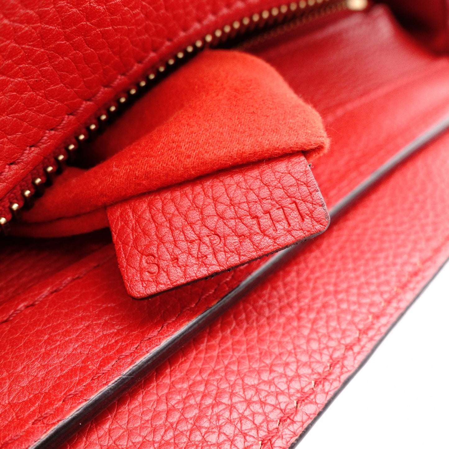 CELINE Luggage Micro Shopper Handbag, Leather, Red, Tote Bag