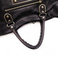 BALENCIAGA Classic Metallic Edge City Handbag, Leather, Black, 2-Way