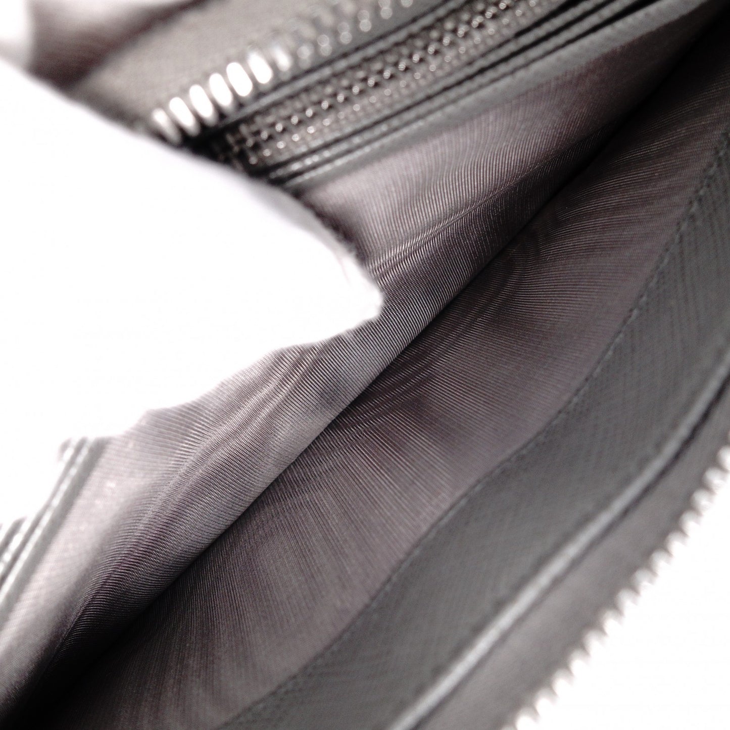 PRADA Saffiano Leather Long Wallet, Gray with Silver Hardware