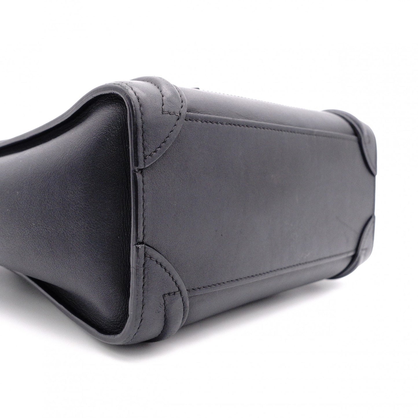 CELINE Luggage Nano Handbag, Leather, Black, 2-Way Crossbody/Shoulder Bag