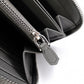 PRADA Saffiano Leather Long Wallet, Gray with Silver Hardware