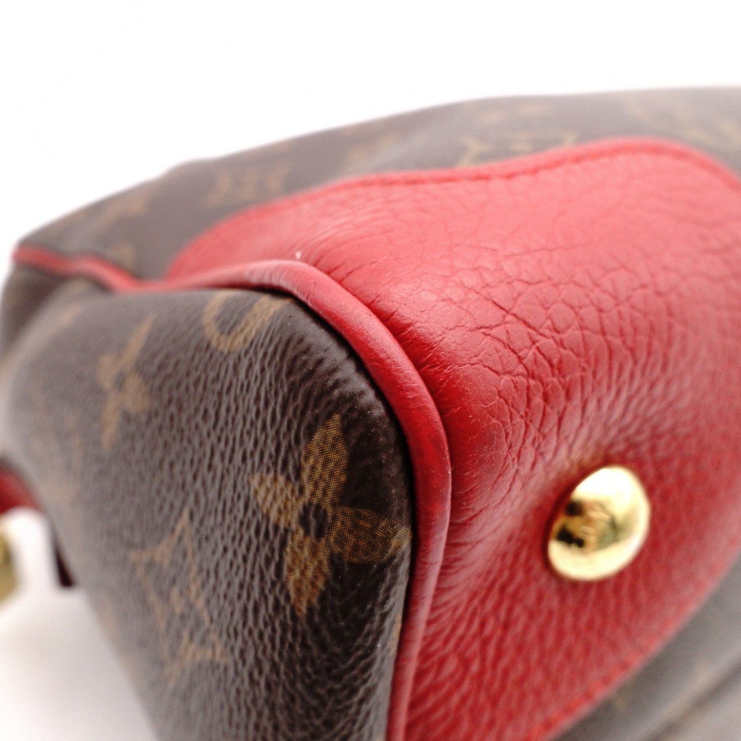 LOUIS VUITTON Retiro PM Handbag, Boston, 2-Way, Leather/PVC, Brown/Red, Women's